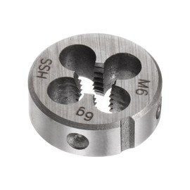sourcing map Round Threading Dies, Metric M6 x 1 Thread (Right Hand), High Speed Steel (HSS) Screw Cutting Die Repair Tool
