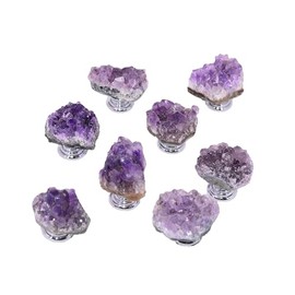 Designs Ablaze Natural Amethyst Geode Cluster Crystal Cabinet Knob Cabinet Cupboard Handle Pull (6)