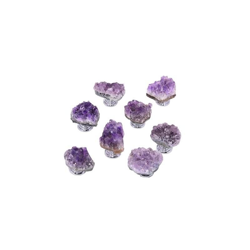 Designs Ablaze Natural Amethyst Geode Cluster Crystal Cabinet Knob Cabinet