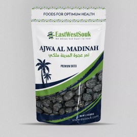 Al Madina Ajwa Dates - Premium Quality- 2.2lb (1000g)-Fiber-