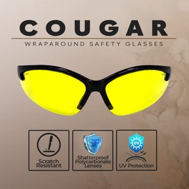 Global Vision Safety Sunglasses with Yellow Lenses, Great for Shooting Sports!