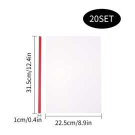 20 Pcs Clear Report Covers Files Clip,A4 Project Presentation Binder with Sliding Bar,Slide Binder Folders,Binding Cover Organizer,Home Office School Supplies,File Documents Classification,5 Colors