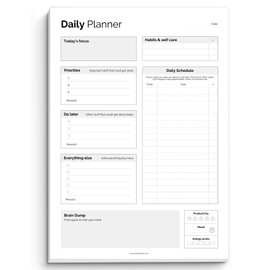 ADHD Daily Planner Notepad for Neurodivergent Adults - Productivity Daily Planner Desk Pad & Task Management to Stay Organized and Focused Note Pad - A4 Mono