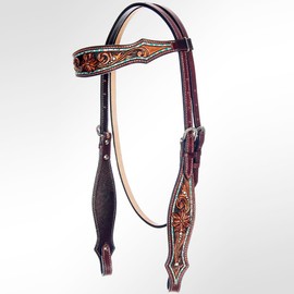 American Darling Western Horse Floral Genuine Leather Headstall | Leather Headstall | Leather Headstall | Tack for Horses