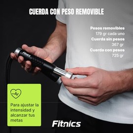 Cuerda para Saltar Crossfit - Cuerdas para Saltar Ejercicio - Cordón Tejido Grueso Ajustable hasta 3 mts - Extra Peso