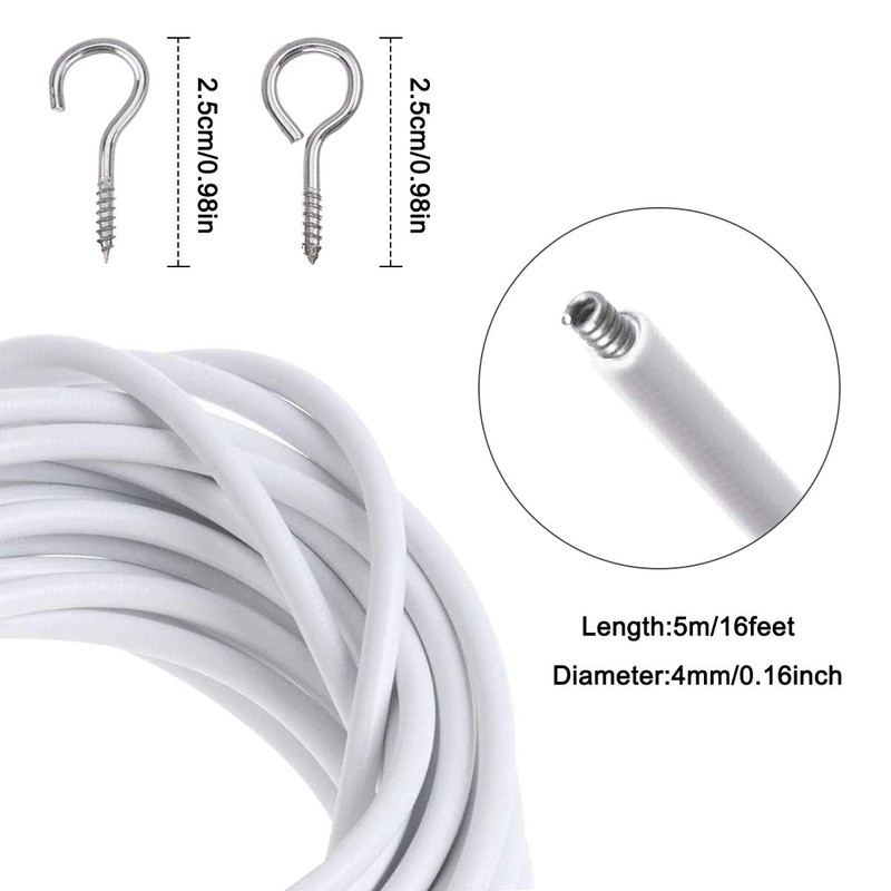 Disino Curtain Wire Rope Set, Curtain Wire 5 m Curtain