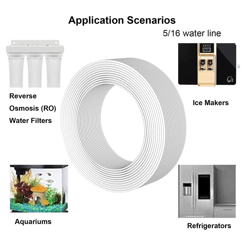 10ft 5/16" Ice Maker Tubing Kit​​: Quick Connect Push-to-Lock Fittings
