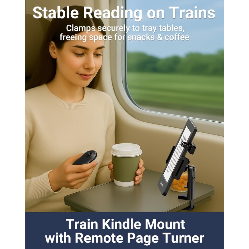 Kindle Travel Stand with Remote Page Turner – Foldable Kindle