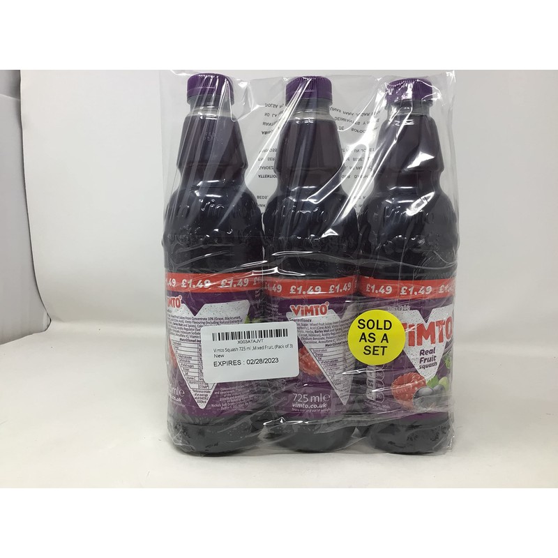 Vimto Squash 725 ml,Mixed Fruit, (Pack of 3)