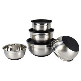 Mixing Bowls with lid set of 6 , Stainless Steel Mixing Bowls, Cooking Mixing Bowls, Premium Quality