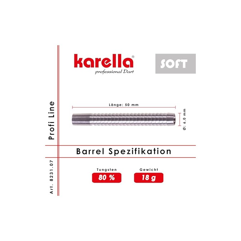 Karella Profi Line PLS-07-85% Tungsten Softbarrel 18 g, Can also