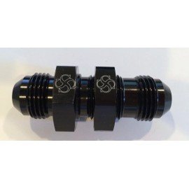 Fasster X260 -8AN / Straight Bulk Head Fitting With Nut for fuel /oil / water BLACK