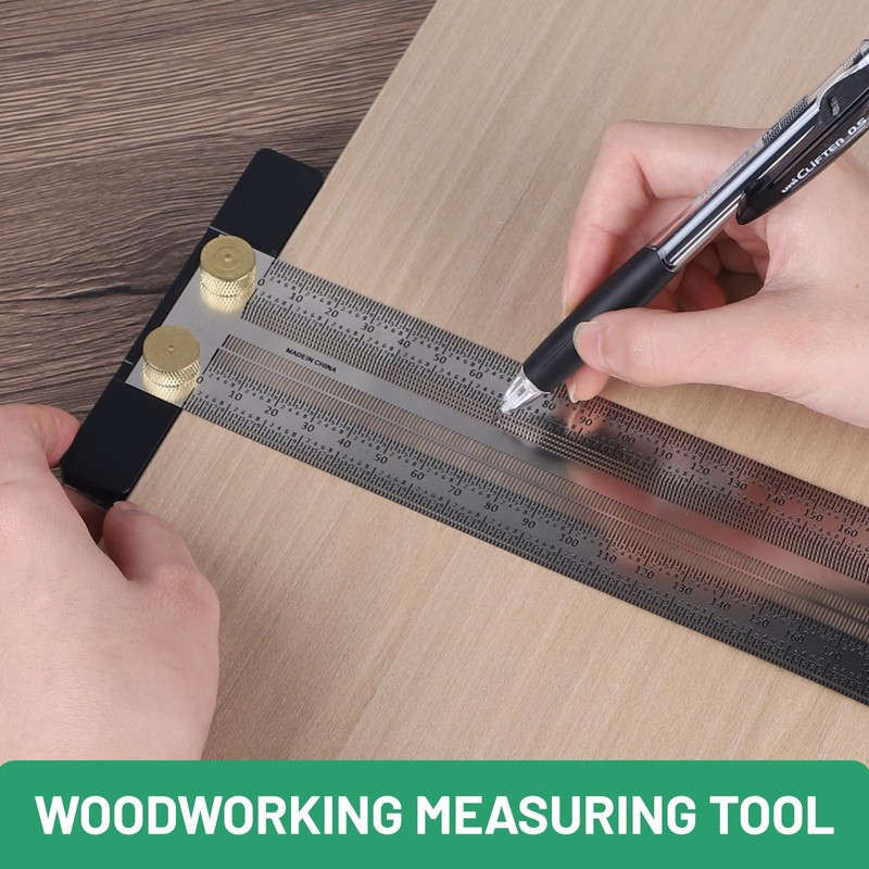 LALAGO Marking Ruler Stainless Steel T-Hole, Ultra Precision Marking T
