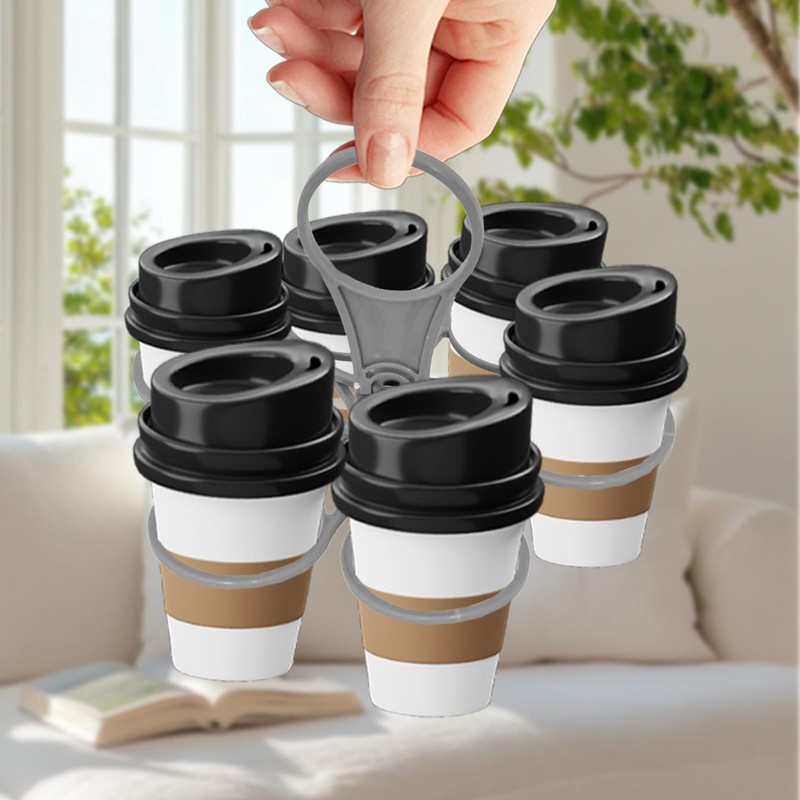 2 Pcs Folding And Swivelling Plastic Handheld Cup Holder， Carrying
