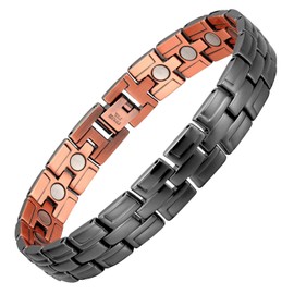 BioMag Copper Bracelet for Men 99.9% Pure Copper Magnetic Bracelet with Powerful Neodymium Magnets Adjustable Box Gift（Sizing Tool）
