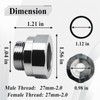 A-211 27mm-2.0 Thread Size Oil Drain Valve Adapter, Silver
