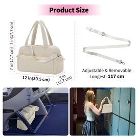 Women's Sports Bag Travel Bag Small - 12L Small Gym Bag with Wet Compartment, Gym Bag Women, Weekender, Swimming Bag, Fitness Bag 30 x 20 x 20 cm, cream-coloured