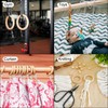 MECCANIXITY 30pcs 2.8" Unfinished Wooden Rings Smooth Natural Wood Macrame