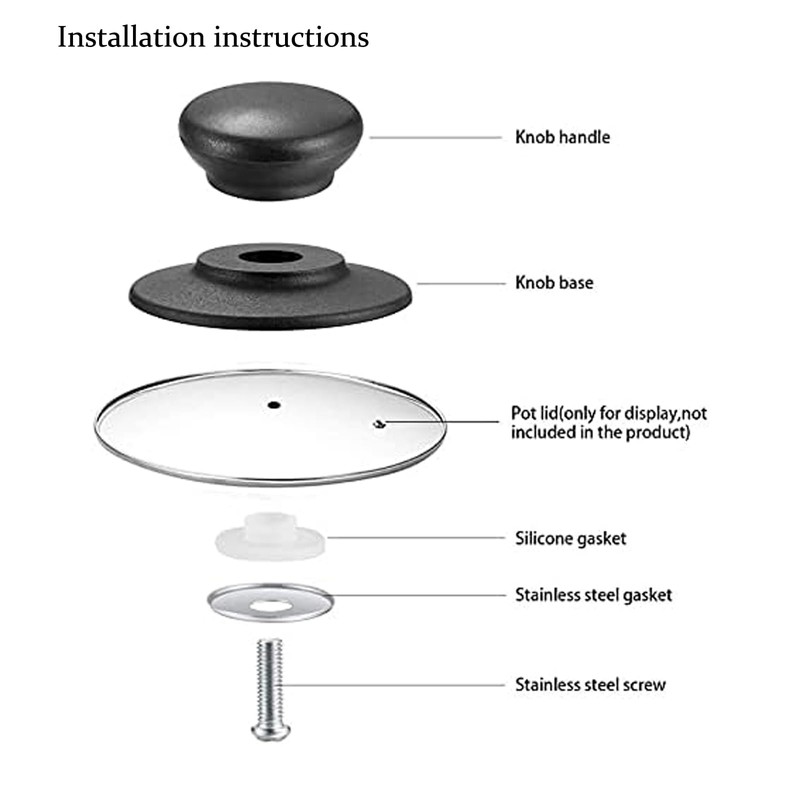 4 Pcs Pot Lid Knob,Black Universal Replacement Saucepan Lid Knobs,Bakelite