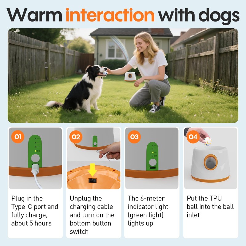 Abdtech Automatic Ball Launcher for Dogs - Dog Ball Thrower