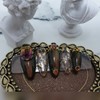 Gold Leaf Aurora Nail Tips - Long Round / 금박오로라