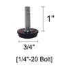 1/4-20 Furniture Levelers Adjustable Black Glides (4)