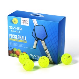 SIMSII S-40 Outdoor Pickleball Balls - 40 Holes, Approved by The USAPA - Durable PE Material, Seamless Construction, Tournament Grade, 3/12/40 Pack - Pickleballs (Neon Green, 40 Count)