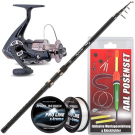 Angel Berger Tele Fishing Set Rod Reel with Accessories (Fishing Set Eel)