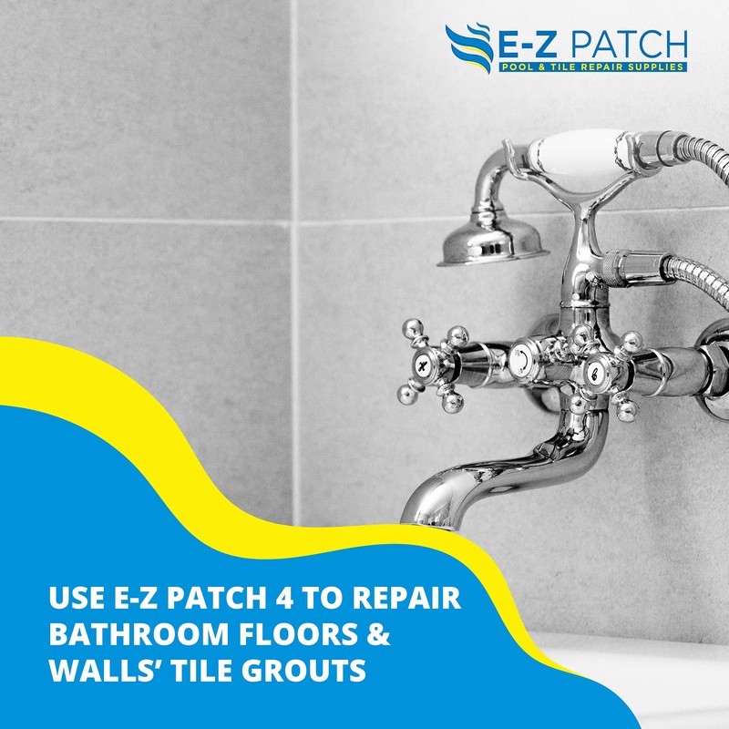 E-Z Patch 4 White Pool Tile Grout for DIY &