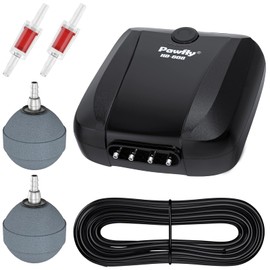 Pawfly Aquarium Air Pump with 4 Outlets Adjustable Quiet Oxygen Aerator Pump for Fish Tank with Accessories up to 500 Gallons