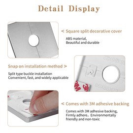 Pipe Wall Covers,Wall Split Flange,Wall ​Hole Decorative Cover,Wall Split Square Escutcheon Plate ABS Plastics Self-Adhesive Pipe Plate Covers, (32mm)