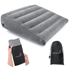 Circa Air Inflatable Wedge Pillow for Traveling - Travel Wedge Pillows for Sleeping in Bed, Acid Reflux, Sleep Apnea, Snoring for Back, Knee, Leg Elevation and Side Sleepers, Blow up Cushion