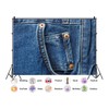 Denim Photography Backdrop, Blue Jean Fabric Background with Copper Rivets,