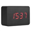 Wooden Electronic Digital Alarm Clock Temperature LED Display Sounds Control