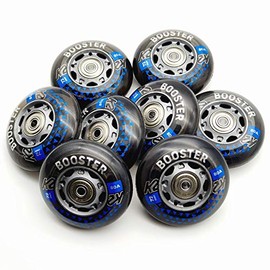 K2 Booster Skate Wheels 8 Pieces 72 mm/80A + ILQ5 + Aluminium Spacer (30F3005.1.1.72 mm Set)