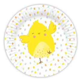 AKH® Easter Paper Plates 22cm Disposable Plates Cute Rabbit and Easter Egg Design Pastel Party Tableware for Celebrations, Spring Gatherings and Kids Parties Pack of 16