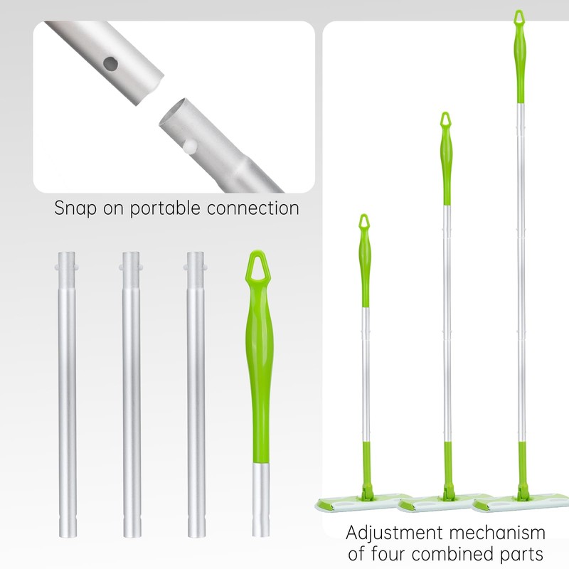 Mop Handle Compatible with Swiffer, Detachable Green Extra Long Mop