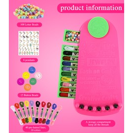 Exyvox Arts and Crafts for Children Aged 8-12 Years, Friendship Bracelet Making Set for Girls, Jewellery Making Set, Christmas Gifts for Children Aged 6-12 Years (Pink)