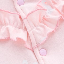 Baby Jumpsuit with Hood Footies Winter Romper Snowsuits Cartoon Jumpsuit Girls Boys Clothing Set, Pale Pink