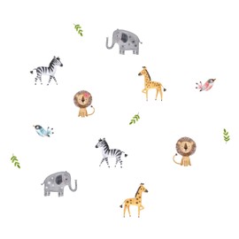 Stickerscape Safari Nursery Accessories - Animal Wall Stickers, Jungle Bedroom Accessories, Nursery Wall Decals (Cute Safari - Regular)