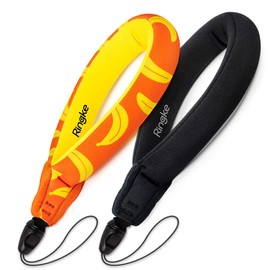 Ringke Floating Strap (2 Pack) Waterproof Foam Wrist Hand Strap for Cell Phone Cases, Underwater Digital Cameras, Keys - Banana & Black
