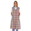 Schuerzenfabrik Button Gown Women's Mixed Fabric Checked Apron Sleeveless Cooking Apron Smock Apron, Design 6