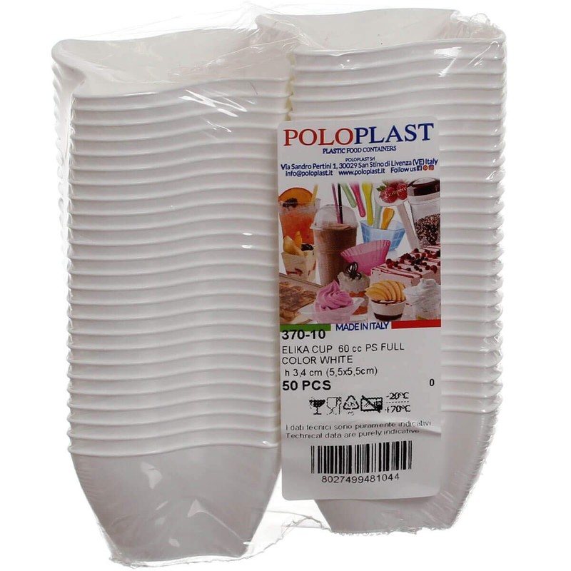 POLOPLAST Elika 60cc Plastic Bowl White for Monopod