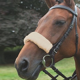 Shires Acrilan Noseband Sleeve-Natural One Size