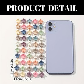 50 PCS Hair Clip, Aesthetic Stuff Hair Accessories Colorful Mini Flower Claws Clips Small Bangs Hairpin for Girls Women
