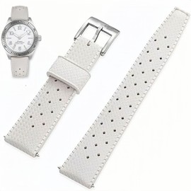 Nixiamy Rubber Watch Strap 20mm 22mm Quick Release Tropical Style Universal Rubber Watch Band Replacement band Strap for Men Women (White, 22mm)