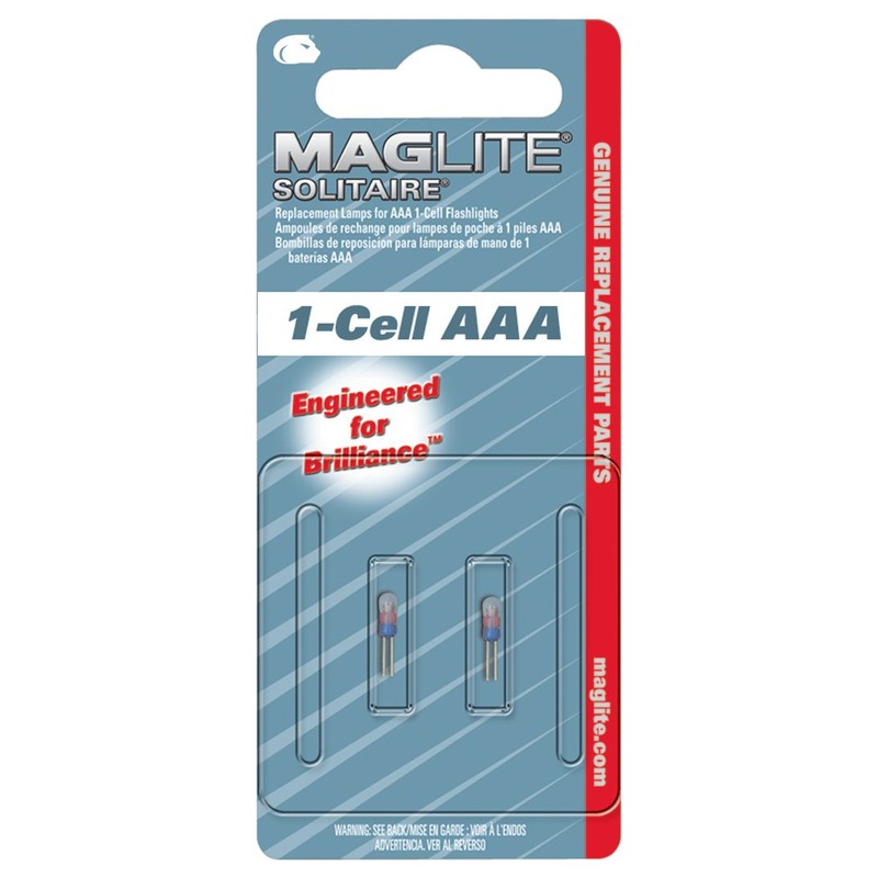 Maglite Replacement Lamps for Solitaire 1-Cell AAA Flashlight, 2 pk