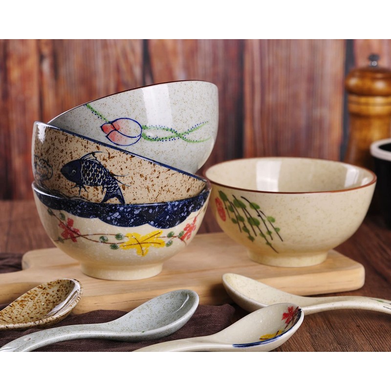 WHJY 4.5 inch Set in 4 Retro Chinese Japanese Creative