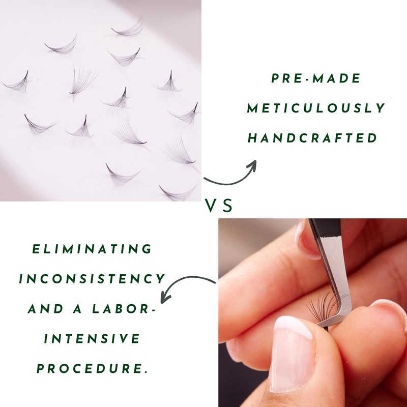 1200 Premade volume fans eyelash extension | 8 sizes-in-1 round