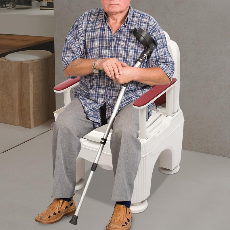 Bedside Toilet, Portable Toilet with Tissue Box and Garbage Bags,Height